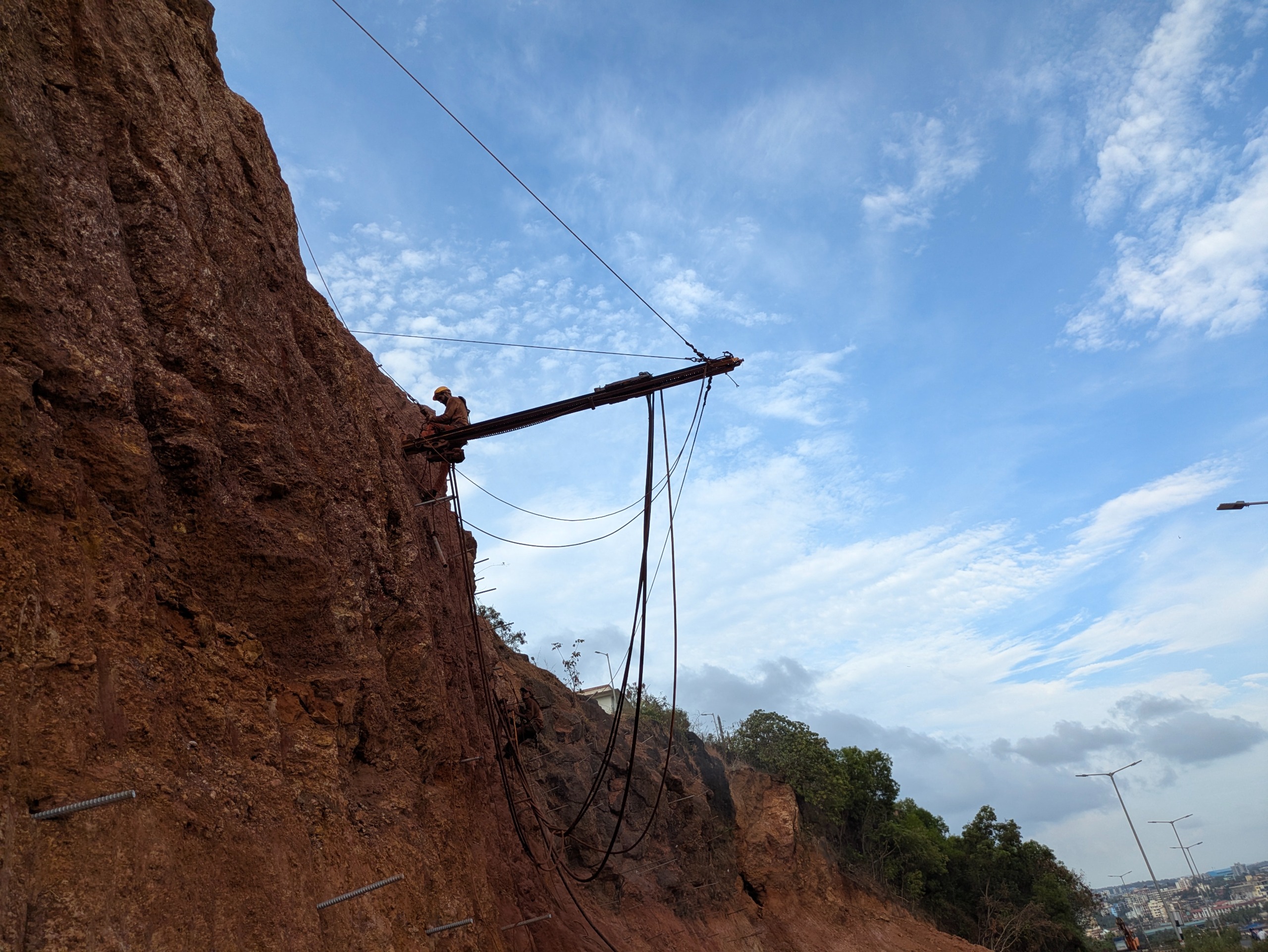 Slope protection work (Anchored Gabian Wall)